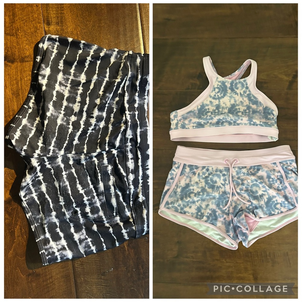 Athleta Pink and Blue Activewear Set